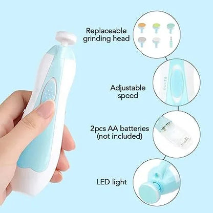 Electric Baby Nail File Nail Clipper Toddler Toenail Care Set Nail Scissors